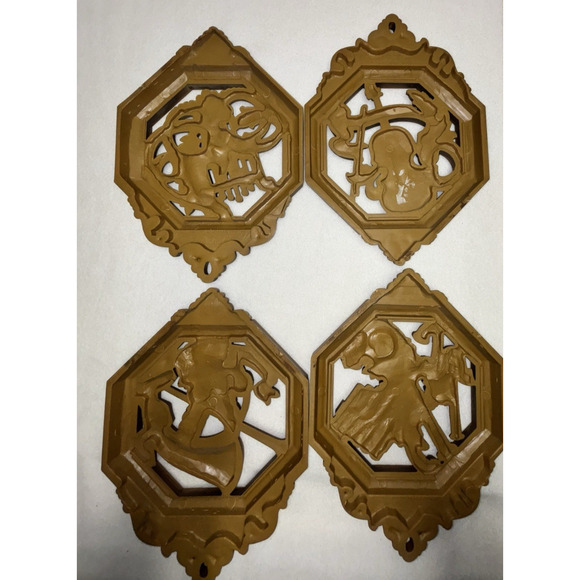 MCM Homco Syroco Musical Instruments Wall Decor Set Of 4 Hollywood Regency Dart - Picture 8 of 9